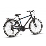 Trekingový Bicykel 28 Kands Alfa City AM SHS Acera M 19" Čierno-modrý, matný